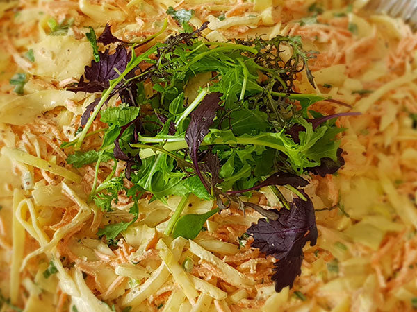Rustic Coleslaw with Chives in a Light Mayo (GF)